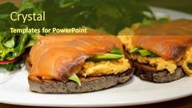  Presentation with fresh avocado - Beautiful PPT theme featuring scrambled-eggs-with-fresh-avocado backdrop and a tawny brown colored foreground