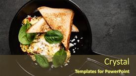  Presentation with spinach - Slide deck consisting of scrambled-eggs-with-toasts background and a tawny brown colored foreground