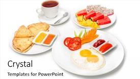  Presentation with eggs egg carton egg box - Theme consisting of scrambled eggs with tomato green background and a white colored foreground