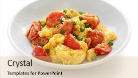  Presentation with chinese food - PPT theme consisting of unhappy female patient lying on therapists couch in the office background and a lemonade colored foreground