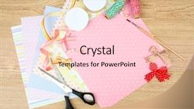  Presentation with scrap book - Slide deck featuring scrap book - paper for scrapbooking and tools background and a lemonade colored foreground