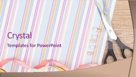  Presentation with scrapbooking - Slide deck enhanced with scrap book - paper for scrapbooking and tools background and a sky blue colored foreground