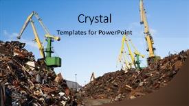  Presentation with scrap metal - Slides with scrap metal loading background and a light blue colored foreground