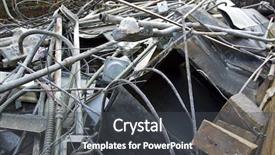  Presentation with scrap metal - Theme consisting of scrap metal rusting away background and a dark gray colored foreground