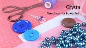  Presentation with scrapbooking - Cool new PPT theme with scrapbooking-craft-materials-on-bright backdrop and a coral colored foreground