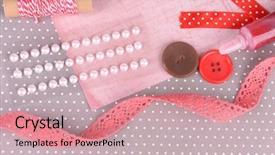  Presentation with scrapbooking - Theme featuring scrapbooking craft materials on bright background and a coral colored foreground