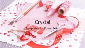  Presentation with scrapbooking - Cool new PPT theme with scrapbooking craft materials on bright background backdrop and a lemonade colored foreground