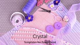  Presentation with scrapbooking - Theme consisting of scrapbooking craft materials on bright background background and a lemonade colored foreground