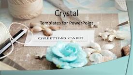  Presentation with scrapbooking - Slide set with scrapbooking greeting card making details background and a mint green colored foreground