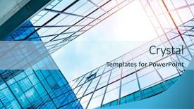  Presentation with architecture glass - Presentation design with scraper - architecture details modern building glass background and a cool aqua colored foreground