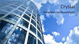  Presentation with sky blue - Slides featuring scraper - blue modern office skyscraper background and a light blue colored foreground