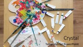  Presentation with fine art - Amazing presentation theme having scraper - fine art creativity and artistic backdrop and a coral colored foreground