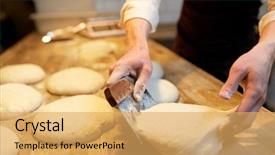  Presentation with cooking chef - Cool new PPT theme with scraper - food cooking baking and people backdrop and a yellow colored foreground