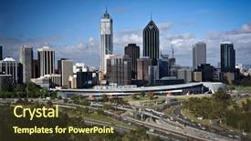  Presentation with kings - Presentation theme enhanced with scraper - perth skyline from kings park background and a tawny brown colored foreground