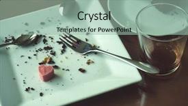  Presentation with food plate starter or entree - Colorful PPT theme enhanced with scraps food on a plate backdrop and a mint green colored foreground