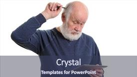  Presentation with bald - Slide deck consisting of scratch - funny bald and bearded old background and a ocean colored foreground