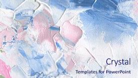  Presentation with abstract watercolor - Presentation design featuring scratch cards - abstract acrylic and watercolor painting background and a sky blue colored foreground