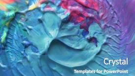  Presentation with paint brush - Colorful slide deck enhanced with scratch cards - abstract color acrylic brush strokes backdrop and a teal colored foreground