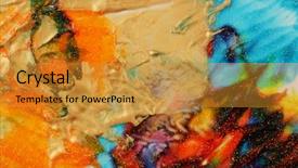  Presentation with paint - Amazing presentation theme having scratch cards - abstract color background acrylic paint backdrop and a gold colored foreground