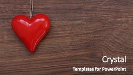  Presentation with valentines - Beautiful presentation theme featuring scratch cards - beautiful red heart hanging backdrop and a tawny brown colored foreground