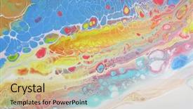  Presentation with cell - Presentation design featuring scratch cards - marble cell texture acrylic colors background and a soft green colored foreground