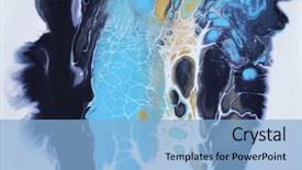  Presentation with art marble patterned texture - PPT theme consisting of scratch cards - marble texture acrylic colors blots background and a light blue colored foreground