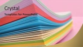  Presentation with rainbow - Audience pleasing PPT theme consisting of scratch cards - rainbow colored paper backdrop and a coral colored foreground