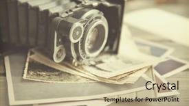  Presentation with camera - Colorful PPT theme enhanced with scratch cards - vintage photos with camera backdrop and a mint green colored foreground