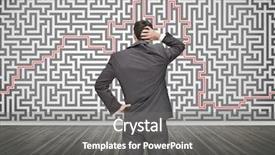  Presentation with maze - PPT theme enhanced with scratching head - puzzled businessman looking background and a gray colored foreground