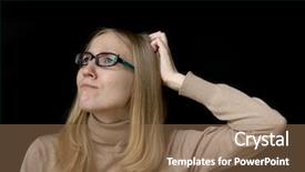  Presentation with thinking - Beautiful PPT theme featuring scratching head thinking daydreaming deeply backdrop and a violet colored foreground