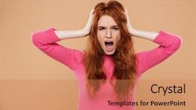  Presentation with upset - Audience pleasing presentation theme consisting of scream - close up portrait backdrop and a coral colored foreground