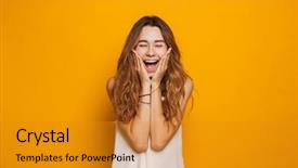  Presentation with group of three young girl - Slide deck enhanced with scream - portrait of a delighted young background and a gold colored foreground