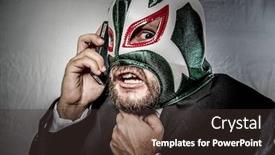  Presentation with mexican - Beautiful presentation theme featuring scream angry businessman with mask of mexican fighter dressed in suit and tie backdrop and a tawny brown colored foreground