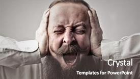  Presentation with avengers 3d man brave superhero - PPT theme enhanced with scream desperation - bearded man screaming angrily background and a  colored foreground