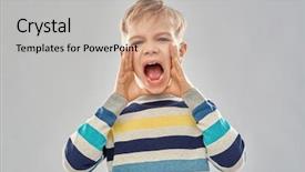  Presentation with angry people - Presentation with scream desperation - childhood expressions and people concept background and a light gray colored foreground