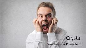  Presentation with cargo insurance man and passenger - Amazing PPT theme having scream desperation - desperate man screaming backdrop and a  colored foreground