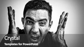  Presentation with yelling - Amazing presentation theme having scream desperation - dramatic black and white image backdrop and a dark gray colored foreground
