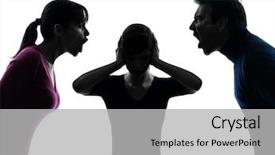  Presentation with dispute - Colorful slide deck enhanced with scream desperation - one caucasian family father mother backdrop and a light gray colored foreground