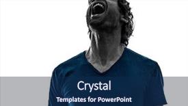  Presentation with one young man exercising handball - Beautiful PPT layouts featuring scream desperation - one caucasian stubble man shouting backdrop and a  colored foreground