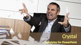  Presentation with many books - Slides enhanced with scream desperation - overloaded senior businessman being upset background and a tawny brown colored foreground