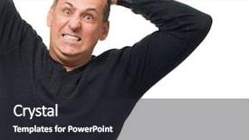  Presentation with laser epilation and cosmetology hair - Slides having scream desperation - portrait of angry man pulling background and a dark gray colored foreground