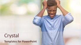  Presentation with african american business - Audience pleasing PPT theme consisting of scream desperation - young african american business man backdrop and a  colored foreground