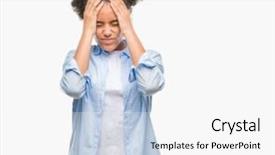  Presentation with sun rising over north america - Theme featuring scream desperation - young afro american woman background and a white colored foreground