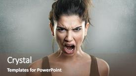  Presentation with lactation young woman breastfeeding - Slides with scream of angry upset young background and a violet colored foreground