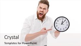  Presentation with clothes - Audience pleasing theme consisting of screaming bearded man in business backdrop and a lemonade colored foreground