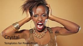  Presentation with african fabric - PPT layouts featuring screaming frustrated african woman pulling background and a red colored foreground