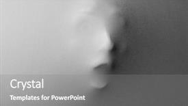  Presentation with human face - PPT theme featuring screaming human face pressing background and a gray colored foreground