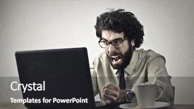  Presentation with angry workers - Slide deck with screaming man - businessman getting angry about his background and a  colored foreground