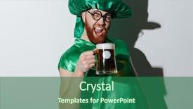  Presentation with bakground - Presentation theme featuring screaming man in st patriks background and a ocean colored foreground