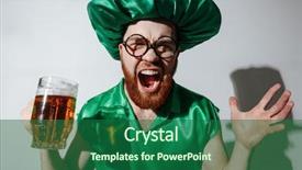  Presentation with electronics labb man - Presentation with screaming man in st patriks background and a ocean colored foreground